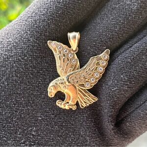 Eagle Pendant 10K Yellow Gold and Cubic Zirconia